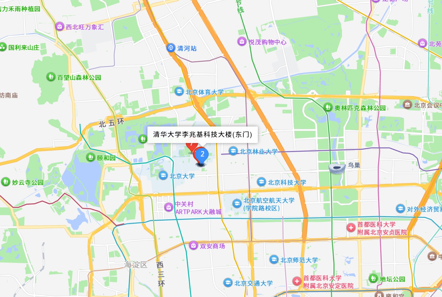 清华大学李兆基科技大楼位置地图