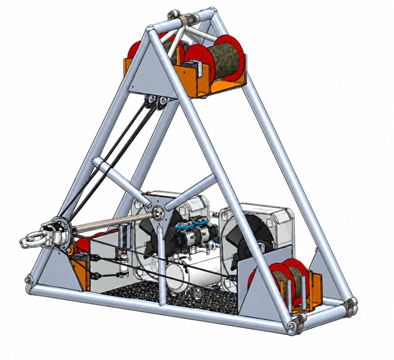 Cable-driven robot mechanism and configuration illustration